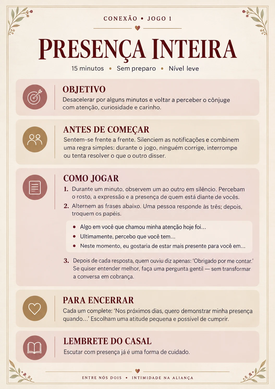 Conexão — jogo 1: Presença inteira